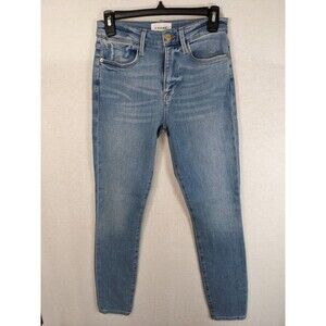 Frame Denim Le Skinny De Jeanne Mid Rise Jeans Women's Size 27 Light Wash